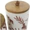 Cream & Brown Ceramic Floral Canister Set with Lids